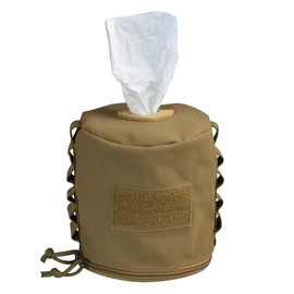 Hdlsina Upgraded Large Capacity Roll Paper Storage Holder Pouch Toilet Paper Holder Hanging Toilet Paper Dispenser with MOLLE for Camping Tent (TAN)