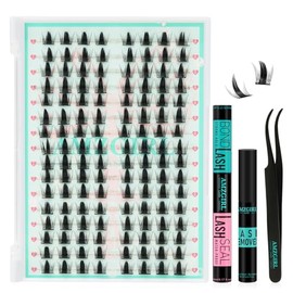Manga Eyelash Cluster Kit, 128 Pieces, Wispy Cluster Eyelash Extensions Kit, Spikey Eyelash Cluster Kit, Natural C Curl, Individual Eyelash Cluster Kit, Anime Eyelash Extensions Kit