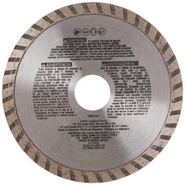DEWALT Diamond Blade for Masonry, Dry Cutting, Continuous Rim, 7/8-Inch Arbor, 4-1/2-Inch (DW4725)