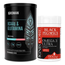 Bcaas Glutamina 405g Birdman  Omega 3 1300mg Black Pegasus