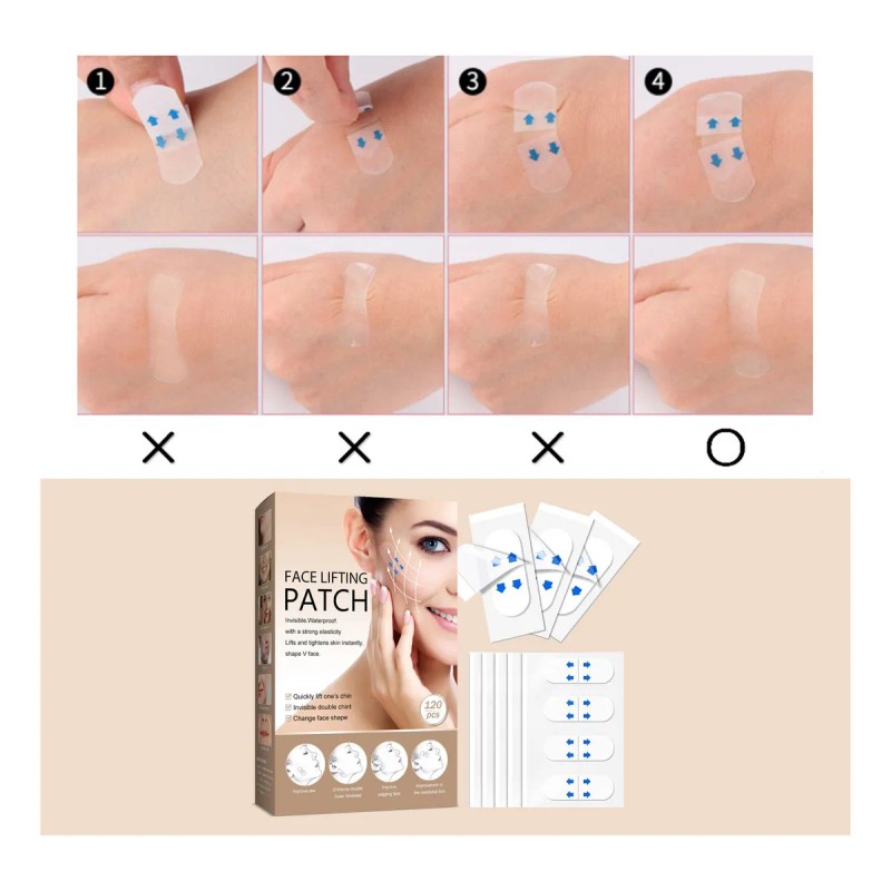 Cinta Lifting Para Cara Y Cuello, Efecto Reafirmante 120pcs