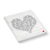 Logbuch-Verlag Guest Book Black White Red with Heart Notebook Diary