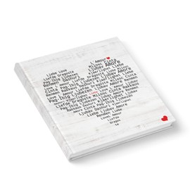Logbuch-Verlag Guest Book Black White Red with Heart Notebook Diary Blank Book White Pages Square 21 x 21 cm Wedding Guest Book