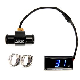 Motorcycle Thermometer Instruments, Universal Digital Motorcycle Water Temperature Meter, Waterproof Metal Sensor Temperature Sensor for Motorcycle, with Water Temperature Display (22 mm Adapter)