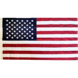 Vexilla American Sewn USA Flag 3x5 Ft Commercial Grade Heavy DutySewn Nylon, US Flag For Outdoor Use, Embroidered Stars, Brass Eyelets, All Weather Fabric