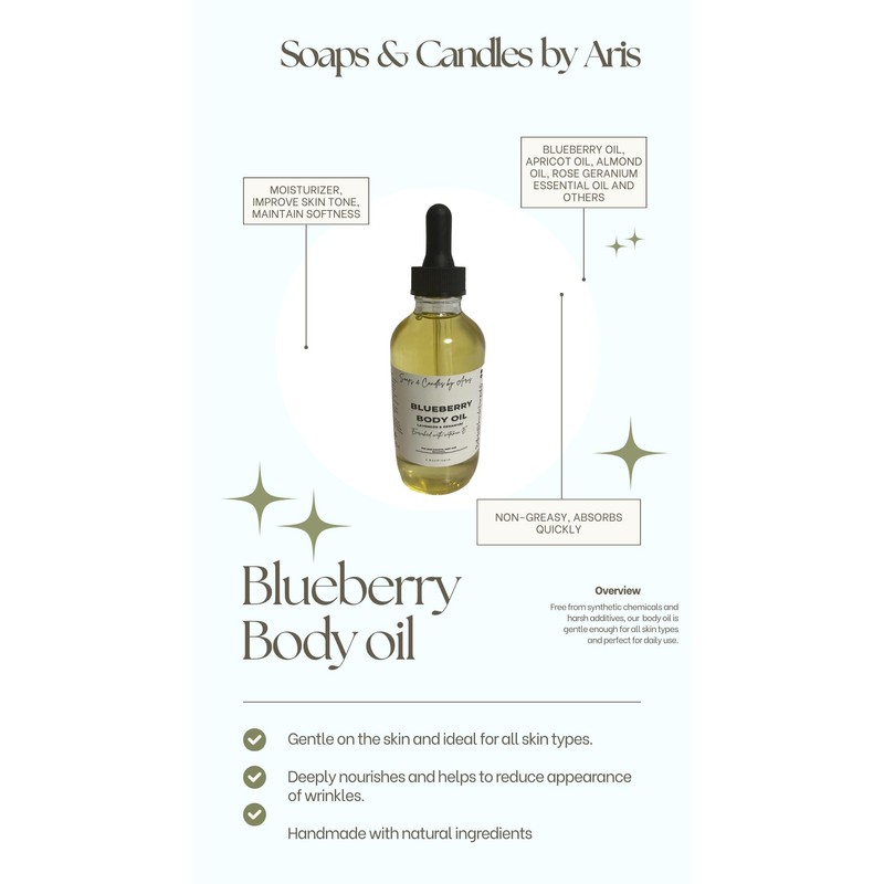 Generic Blueberry Body Oil with Lavender and Geranium, enriched with