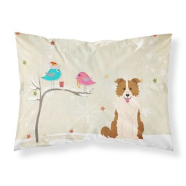Caroline's Treasures BB2591PILLOWCASE Between Friends Border Collie Red White Fabric Standard Pillowcase, Standard, Multicolor