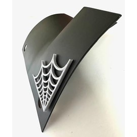 Spider Web Corner in 3D Black with Grey for Jeep Wrangler JL JLU & Jeep Gladiator JT 2/4 Door, Exterior Accessories 2PC - Custom Cowl Cover - Super Hero