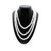 Long Pearl Necklace Stacked Necklaces for Women Girls White Pearls