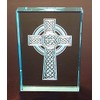 Celtic Cross: Hand Carved Etched Glass Paperweight