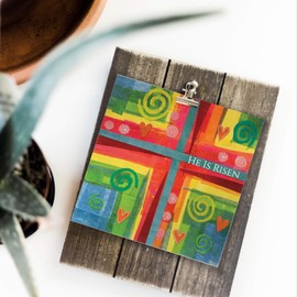 Religious Easter Cards - He is Risen Cross, pack of 5 cards with white envelopes, with Bible verse inside these Christian Easter cards, by Just Cards Direct