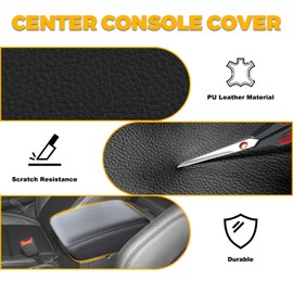 JYMAOYI Center Console Cover Compatible with Jeep Wrangler JL/JLU 2018-2024 & Jeep Gladiator JT 2020-2024, Microfiber Leather Armrest Box Lid Protector Cover for Wrangler JL &Gladiator JT Accessories