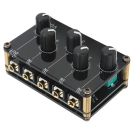 Mini Portable Passive Stereo Audio Mixer 4 Channel Sound Board Console for Music Lovers Black