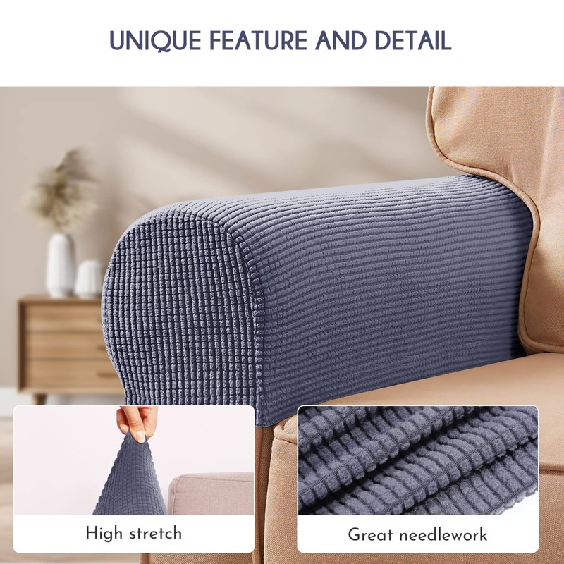 SEWACC 2pcs Sofa Arm Covers Stretchy Couch Arm Protectors for