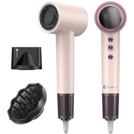 slopehill Hair Dryer - 110,000 RPM High-Velocity Fast Drying + Low Noise + Lightweight + Intelligent Temperature Control Hair Care for Home, Salon and Travel (Pink)