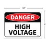 Danger High Voltage Sign, 10 x 7 Inch Vinyl Sticker
