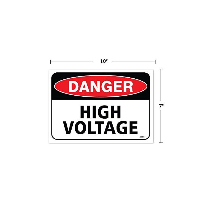 Danger High Voltage Sign, 10 x 7 Inch Vinyl Sticker