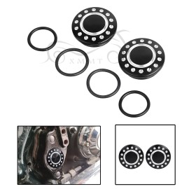 Unbranded Black Cut Swingarm Pivot Covers Cap Fit For Harley Electra Glide Road King FLHR