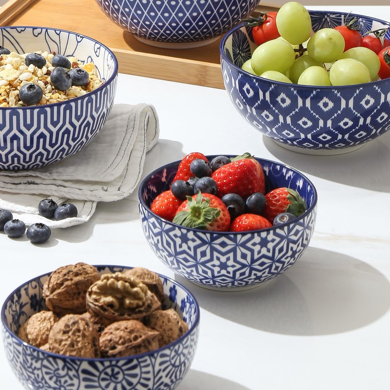 Selamica Ceramic 12 OZ Dessert Bowls Set, Ice Cream Bowls,