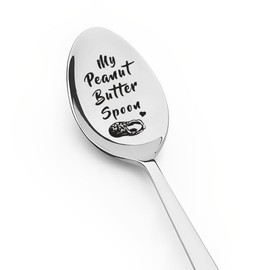 Birthday Gift for Women Men Peanut Butter Lovers My Peanut Butter Spoon for Daughter Son Bday Gift for Wife Husband Anniversary Wedding Gift for Dad Mom Engraved Spoons Gifts for Best Friend
