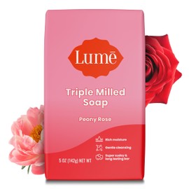Lume Triple Milled Bar Soap - Rich Moisture & Gentle Cleansing - Paraben Free, Phthalate Free, Skin Safe - 5 ounce (Peony Rose)