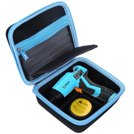 worfty Storage Case for GoGonova Cordless Glue Gun, Hard Waterproof Carrying Case for GoGonova 15s Fast Preheating 2Ah 4V Cordless Hot Glue Gun with Glue Gun Sticks Pocket, Pink, Case Only (Blue)