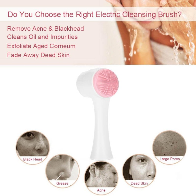 Cepillo de Limpieza Facial, Moda 3D Cepillo de Doble Cara