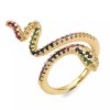 LZD Brass Micro Pave Cubic Zirconia Cuff Ring Snake Size