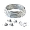 SET 15m steel wire rope galvanised 3mm strand: 6x7 +