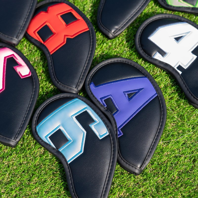 Craftsman Golf 10pcs Magnetic Black Iron Headcover set with Large