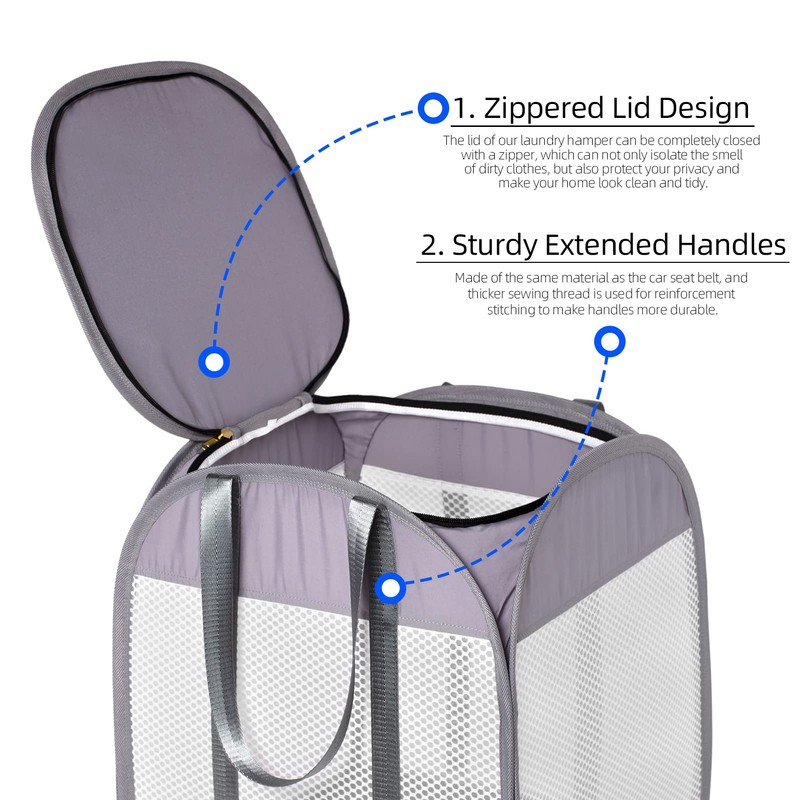 1.5 Loads, Pop-up Laundry Hamper with Extended, Thickened and Reinforced