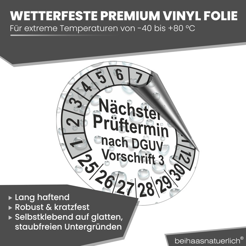 beihaasnatuerlich® Pack of 560 Test Badges "Next Test Date", 20