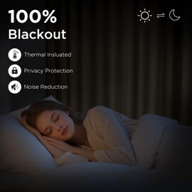 CUCRAF Light Beige Blackout Curtains 84 inch Length 2 Panels Set, Rod Pocket Room Darkening Drapes for Bedroom Living Room, Insulated Thermal Light Blocking Window Curtain (W52 x L84 Inch)