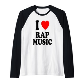 I Heart (Love) Rap Music Hip Hop Rhythm Raglan Baseball Tee
