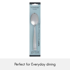 Viners Everyday Purity 18/0 4pce Dessert Spoon, Stainless Steel