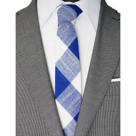 ZENXUS Corbatas delgadas para hombre, 2.5 pulgadas, paquete surtido hecho a mano, Azul-Blanco, Flaco