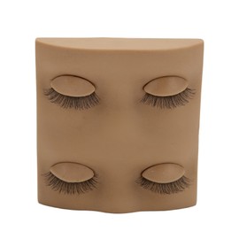Lash Mannequin Head 2 Pairs Removable Replacement Eyes 3D Simulation Eyelash Extension Practice Face for Makeup Dark Brown