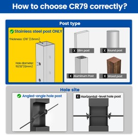 Muzata 20 Pack 1/8" 30 Degree Angle Wheel Black Cable Railing Grommets ONLY for Angle 1/8" 5/32" 3/16" Wire Rope T316 Stainless Steel Protector Sleeves Deck Cable Railing Hardware Kit Metal Posts CR79