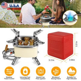 LakeForest Portable Camping Stove Gas Cooking Burner Propane Butane Burner & Piezo Ignition
