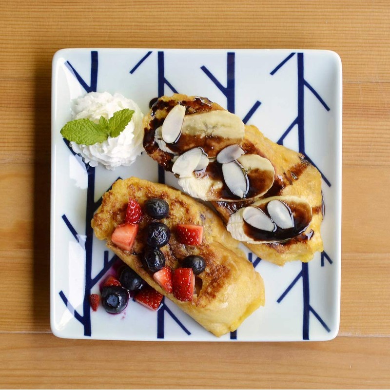 natural69 Medium Plate Zip/Woody 17 cm Hasami QA02 2 Piece