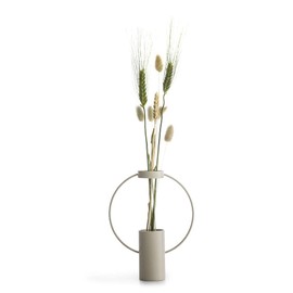 Sagaform Moon Sand Small Vase, Vases for Table Decoration, Home Living Room Decor, Vase Made of Powder-Coated Metal | For Cut Flowers or Pampas Grass, Modern Decorative Vase, Flower Vase