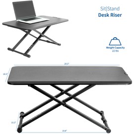 VIVO Black Small Single Top 29 inch Standing Desk Converter, Tabletop Sit to Stand Monitor Riser with Scissor Lift Height Adjustment (DESK-V011F)