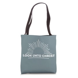 Christian Look Unto Christ with sun LDS Youth Theme 2025 Tote Bag
