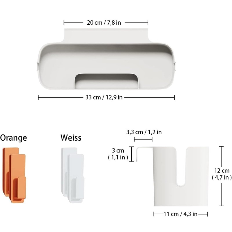 ARCPNRT Hanging Bed Organiser, Bed Organiser with Hooks, Orange Hanging