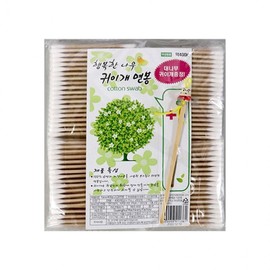 Happy Wooden Ear Pick Cotton Swab 400P-H/Round Cotton Swab/Cosmetic Cotton Swab/Disposable Cotton Swab/Hygiene Product/Ear Pick 5ea