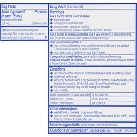 Phillips' Milk of Magnesia Liquid Laxative, 26 oz (Pack of 2) Cramp Free & Gentle Overnight Relief Of Occasional Constipation, #1 Milk of Magnesia Brand