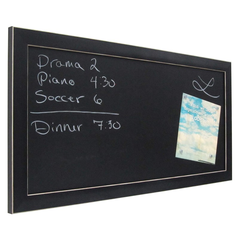 DesignOvation Wyeth Framed Magnetic Chalkboard, Black