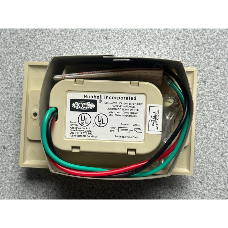 Hubbell NEW Hubbell WS120I Passive Infrared Wall Switch, H-Moss Sensor,