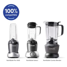 NutriBullet 32 oz Cup with To-Go Lid, Clear/Black