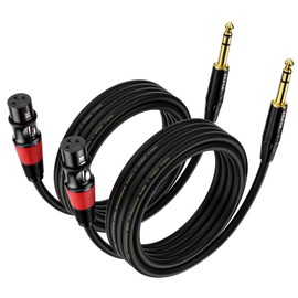 EBXYA XLR Female to 1/4 Inch TRS - Balanced XLR Microphone Cable to 6.35mm Jack Lead, 10ft 2 Pack